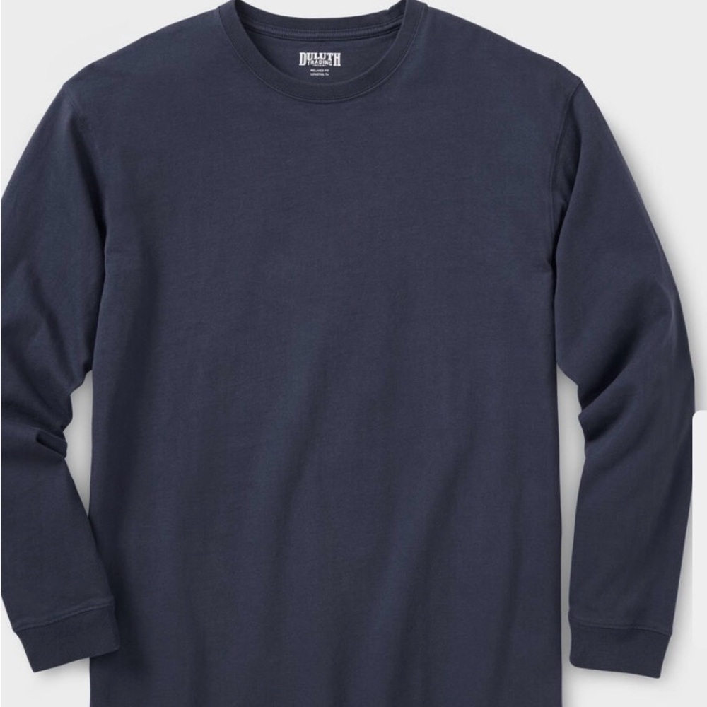 Duluth Trading Co Men's Long Sleeve Tee in Deep Blue